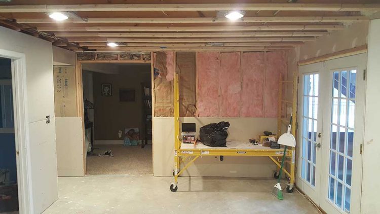 finished basement construction.